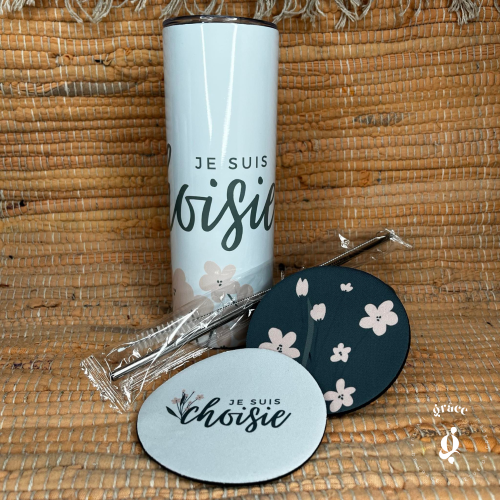 Conjunto soy elegido (vaso + posavasos)