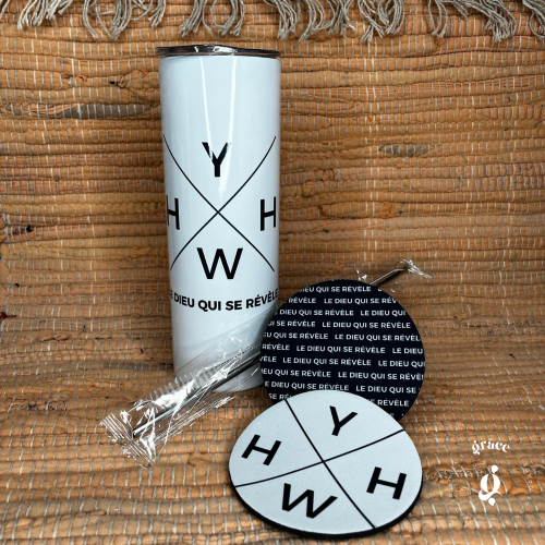 Conjunto YAHWEH (vaso + posavasos)