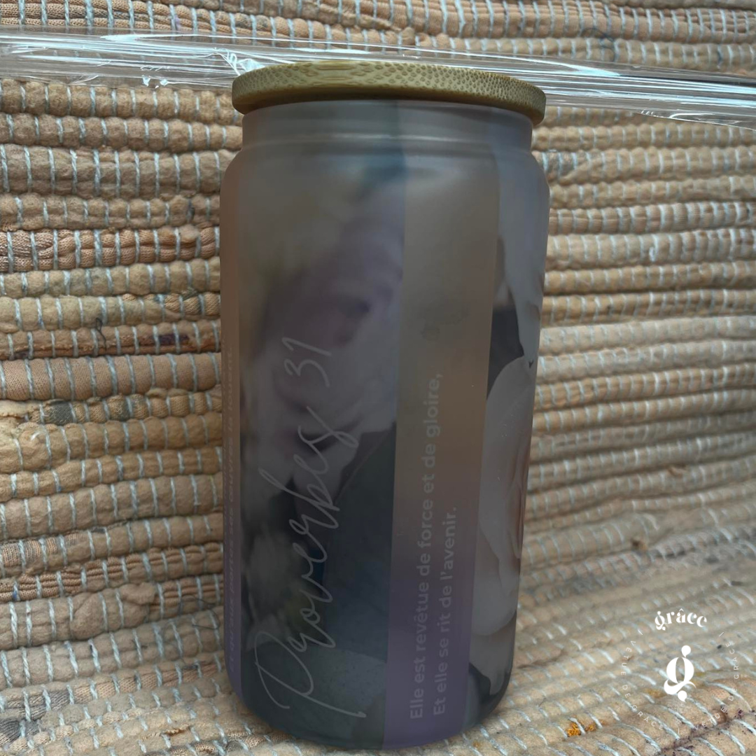 Taza de vidrio esmerilado | Proverbios 31
