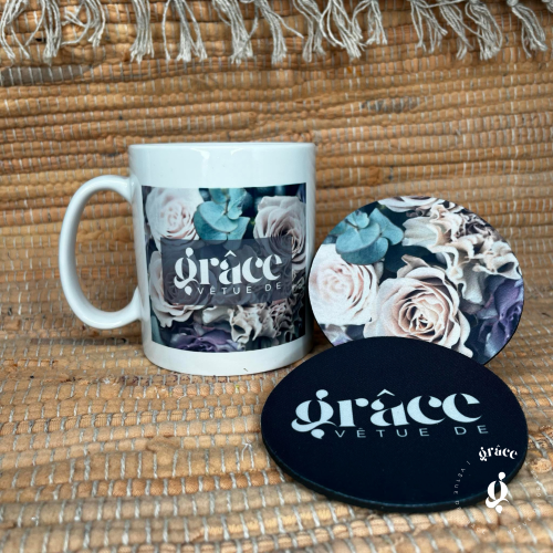 Clothed in Grace Set (cup + coaster)