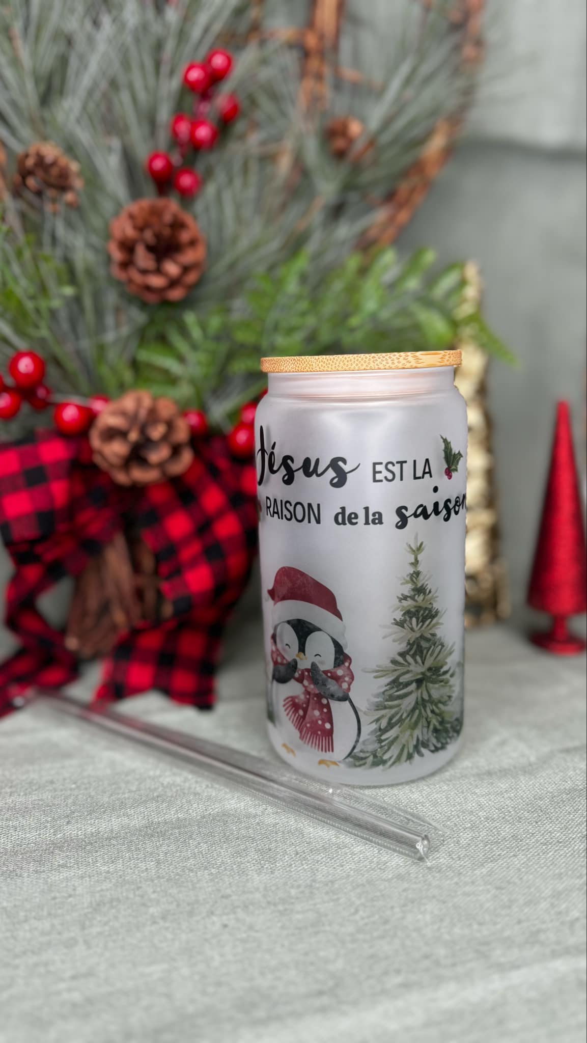 Winter Frosted Glass Mug (Special + GIFT Coasters)