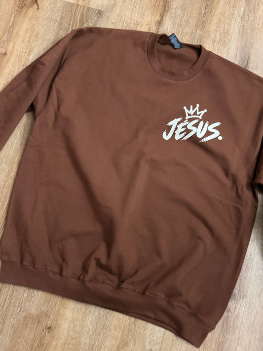 Je fais du bruit pour Jésus | Crewneck cacao unisexe