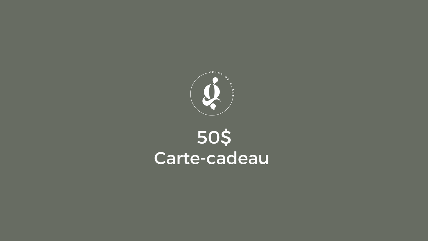 Carte-cadeau - Vêtue de grâce