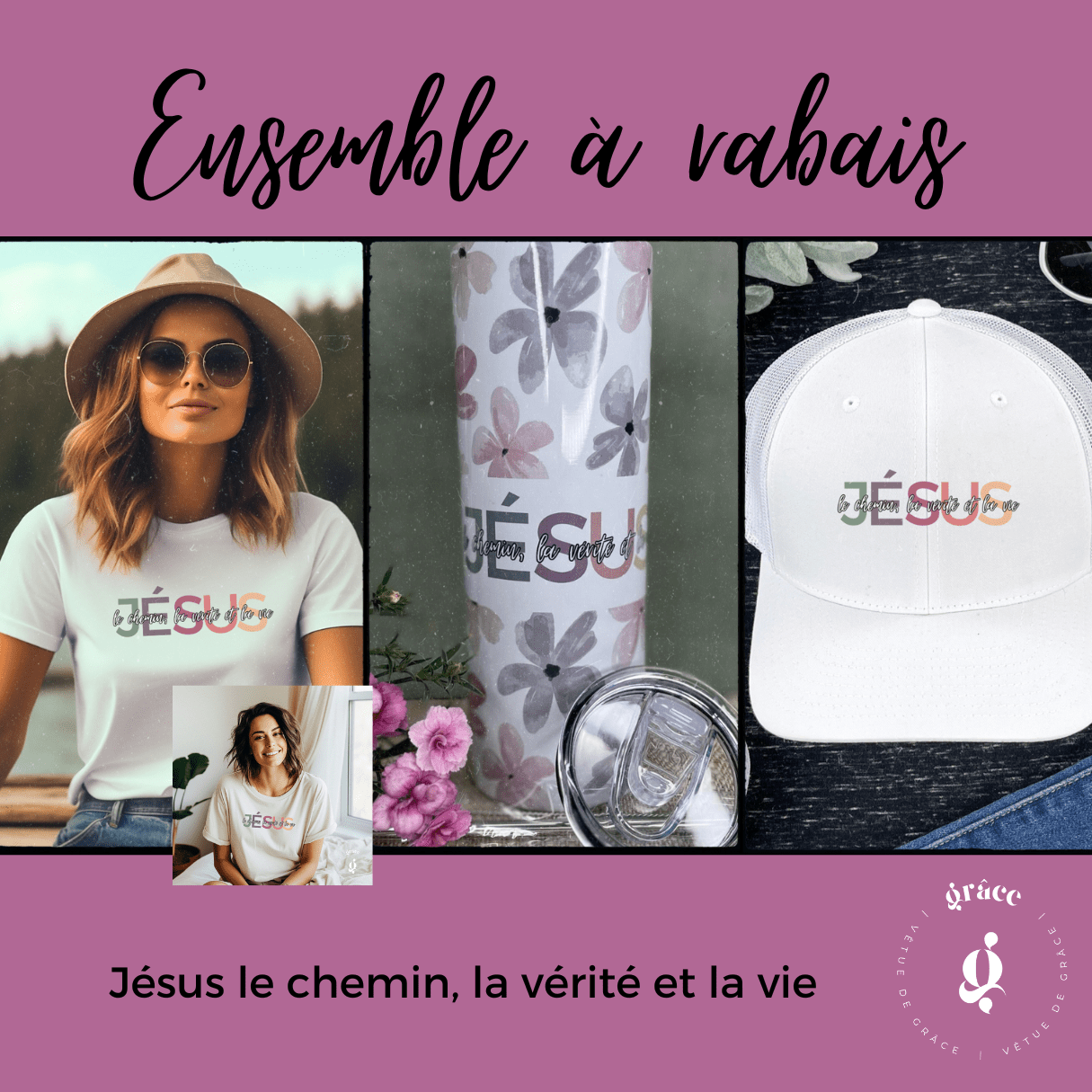 Casquette Jésus (Jean 14:6) - Vêtue de grâce