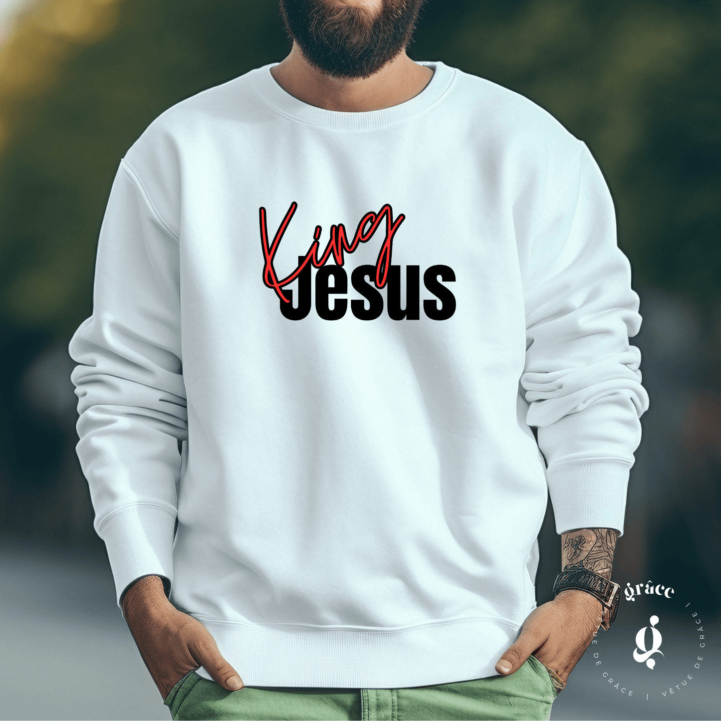 Chandail King Jesus Hoodie - Vêtue de grâce