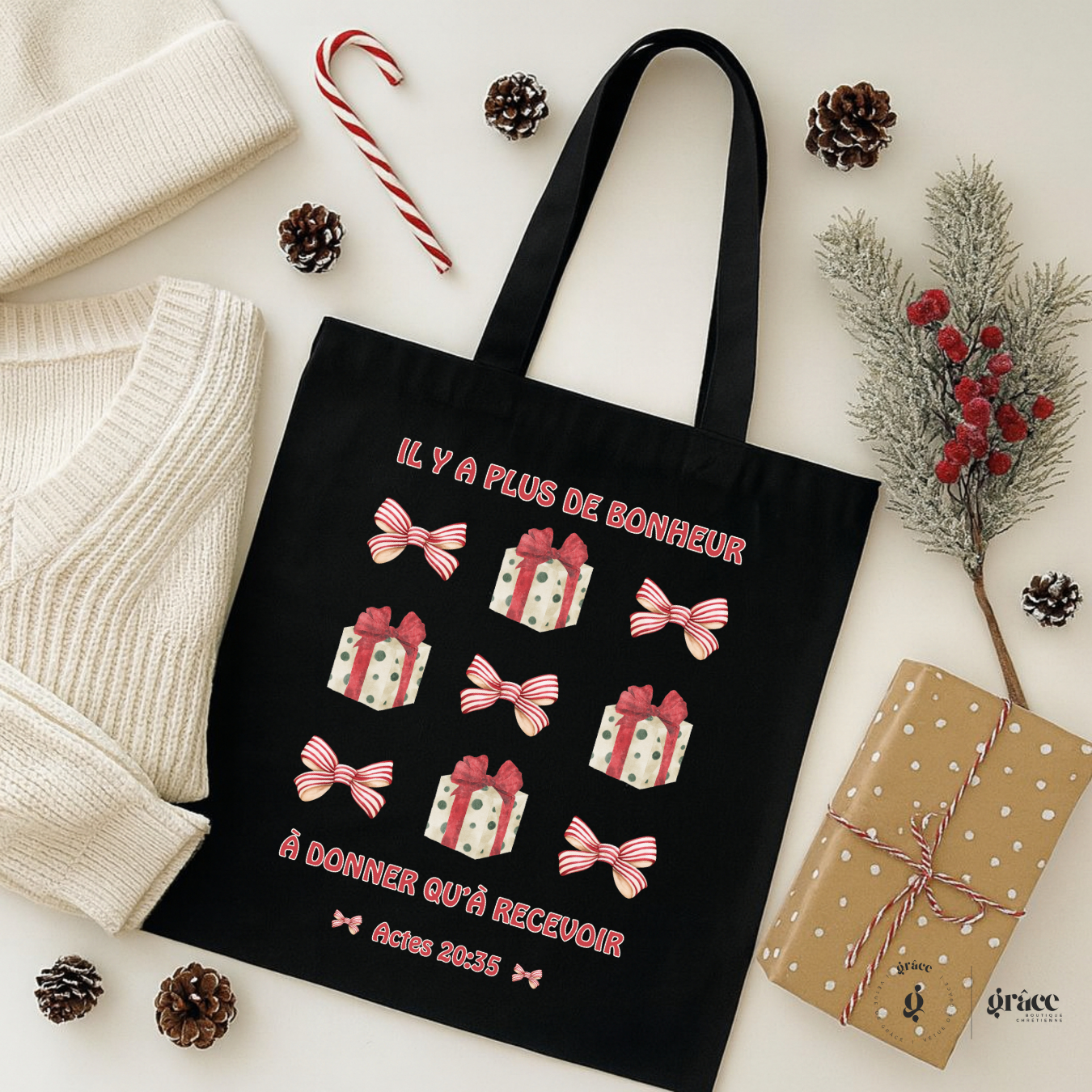 Ensemble Bonheur à donner - T-shirt + Sac éco-responsable